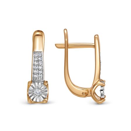 Серьги с 26 бриллиантами из красного золота 142850