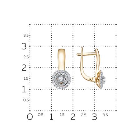 Серьги с 58 бриллиантами из красного золота 132535