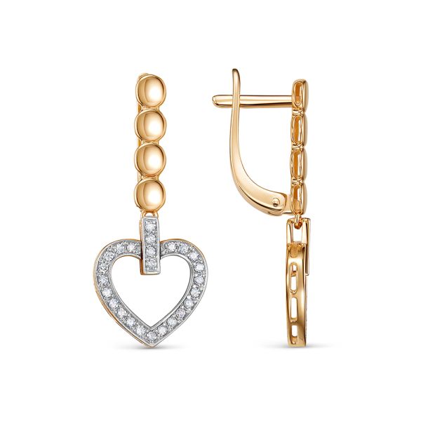 Серьги с 50 бриллиантами 0.35 карат из красного золота 138853
