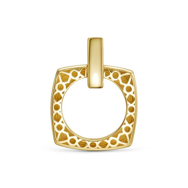 Подвеска с 14 бриллиантами 0.07 карат из лимонного золота 144646