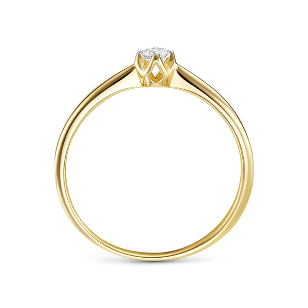 Кольцо с бриллиантом 0.08 карат из лимонного золота 127567