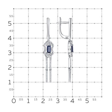 Серьги с сапфирами и 120 бриллиантами из белого золота 122860