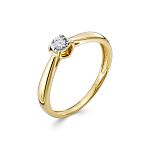 Помолвочное кольцо с бриллиантом 0.055 карат из лимонного золота 116907