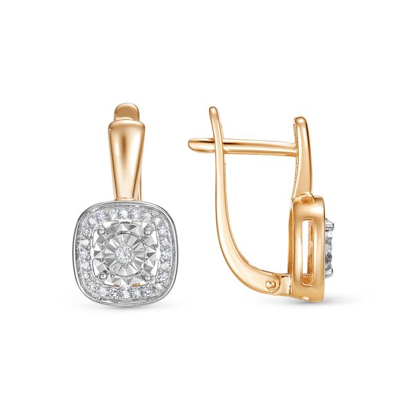Серьги с 50 бриллиантами из красного золота 145687