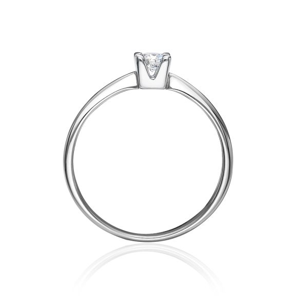 Кольцо с бриллиантом 0.205 карат из белого золота 119123