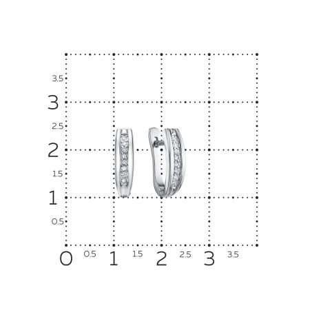 Серьги с 16 бриллиантами 0.112 карат из белого золота 112862