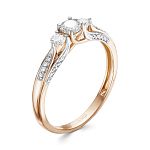 Помолвочное кольцо с бриллиантом из красного золота 52241