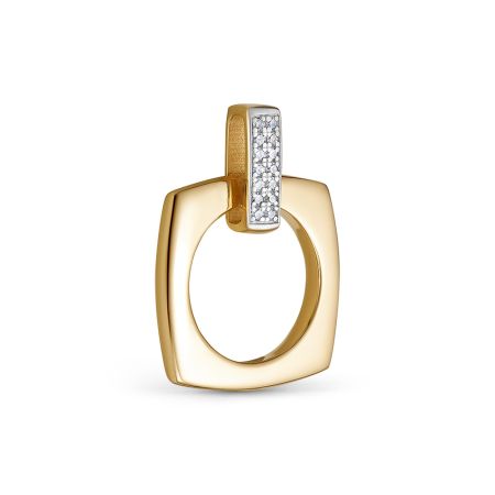 Подвеска с 14 бриллиантами 0.07 карат из красного золота 140833