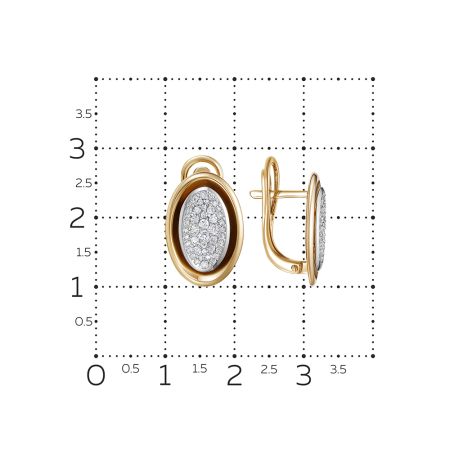 Серьги с 88 бриллиантами из красного золота 136346