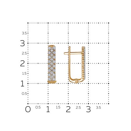 Серьги с 46 бриллиантами 0.322 карат из красного золота 141347