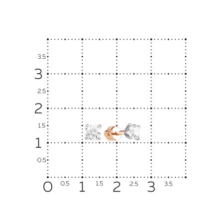 Серьги-пусеты с бриллиантами 1.06 карат из красного золота 72882