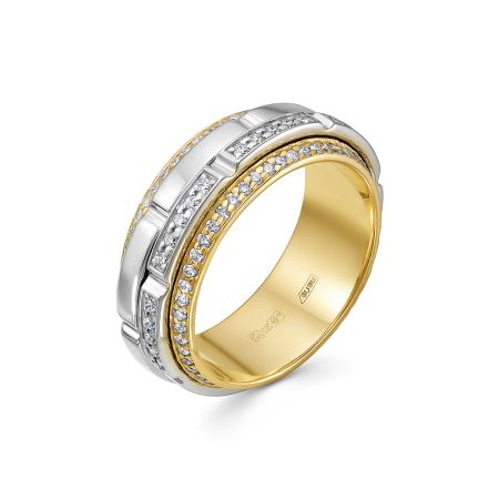 Кольцо с 137 бриллиантами из лимонного золота 143769