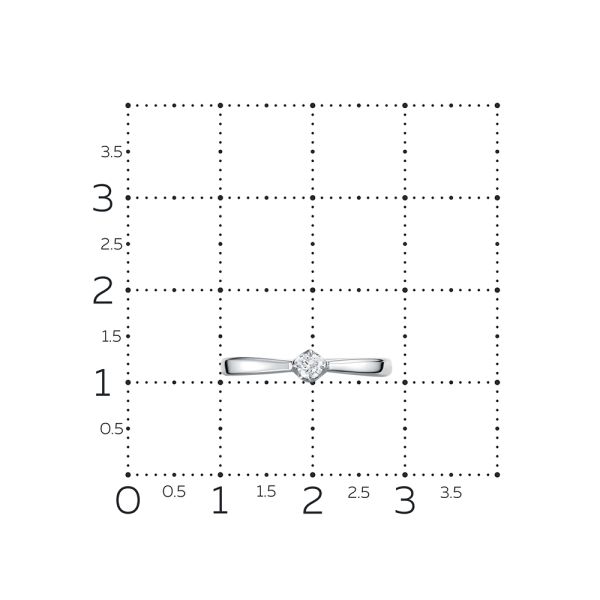 Кольцо с бриллиантом 0.08 карат из белого золота 127551