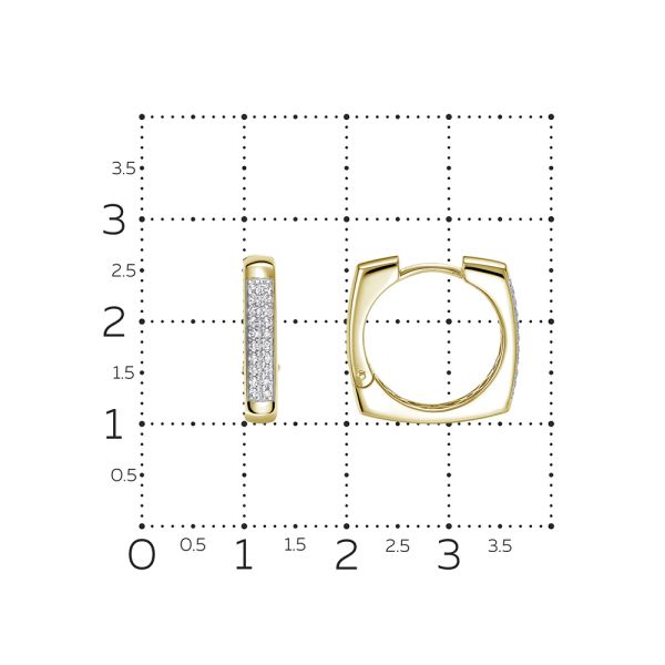 Серьги с 40 бриллиантами 0.2 карат из лимонного золота 144598