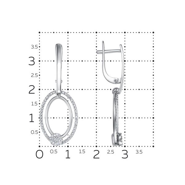 Серьги с 104 бриллиантами из белого золота 142803