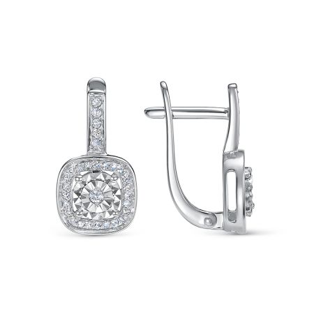 Серьги с 60 бриллиантами из белого золота 146406