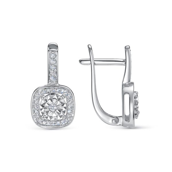 Серьги с 60 бриллиантами из белого золота 146406