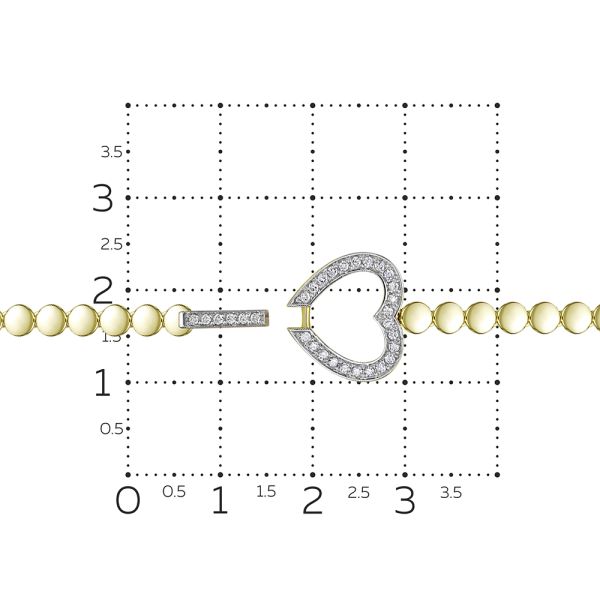 Браслет с 30 бриллиантами 0.21 карат из лимонного золота 136476