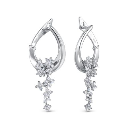 Серьги с 80 бриллиантами из белого золота 138884