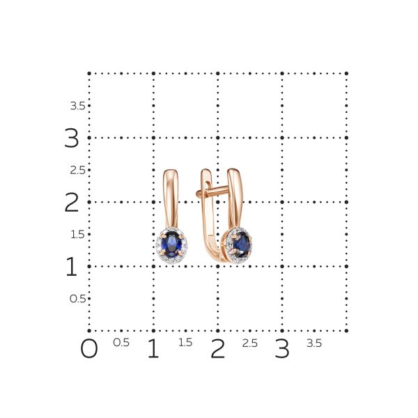 Серьги с сапфирами и 20 бриллиантами из красного золота 53863