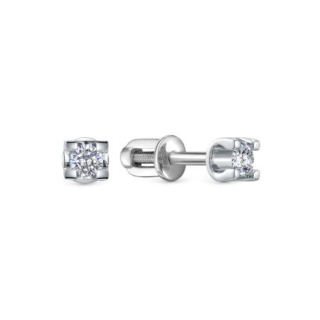Серьги-пусеты с бриллиантами 0.16 карат из белого золота 146465