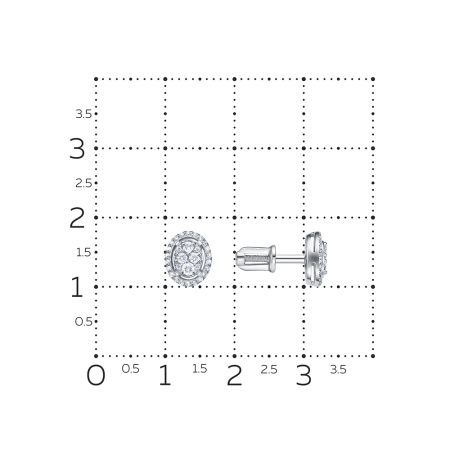 Серьги-пусеты с 60 бриллиантами из белого золота 132609