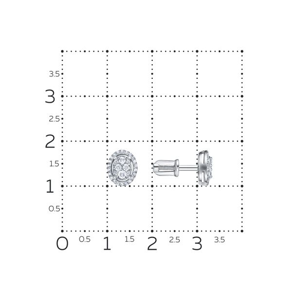 Серьги-пусеты с 60 бриллиантами из белого золота 132609