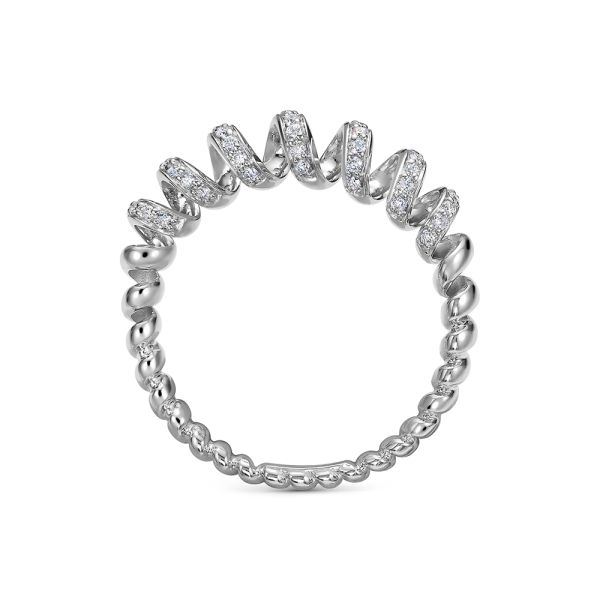 Кольцо с 57 бриллиантами 0.285 карат из белого золота 143651