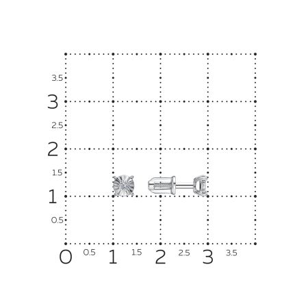 Серьги-пусеты с бриллиантами 0.03 карат из белого золота 142948