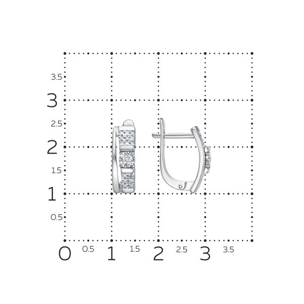 Серьги с 32 бриллиантами из белого золота 129589