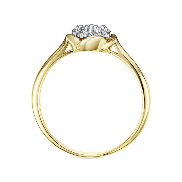 Кольцо с 16 бриллиантами из лимонного золота 127899