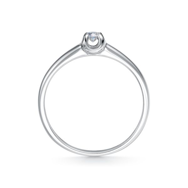 Кольцо с бриллиантом 0.08 карат из белого золота 140680