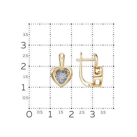 Серьги с 14 бриллиантами из красного золота 134403