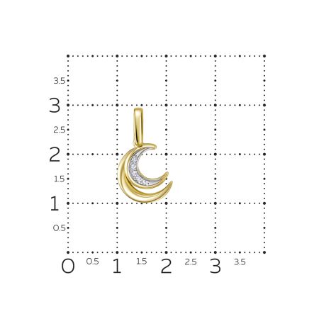 Подвеска с 5 бриллиантами из лимонного золота 144642