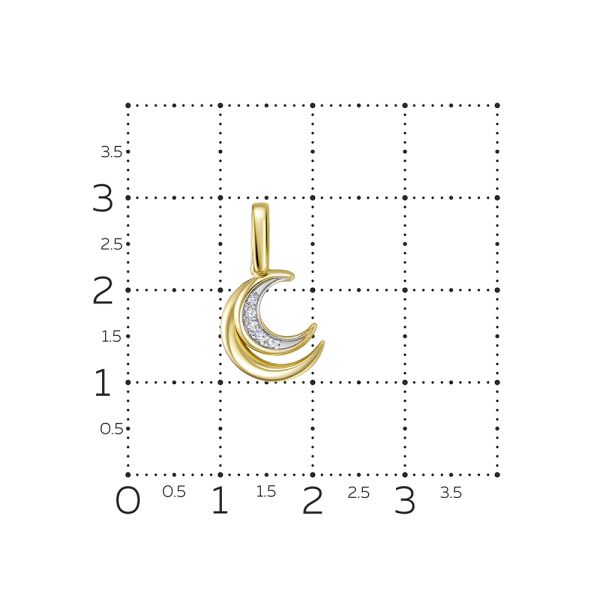Подвеска с 5 бриллиантами из лимонного золота 144642