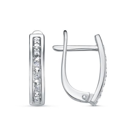 Серьги с 12 бриллиантами 0.048 карат из белого золота 137514