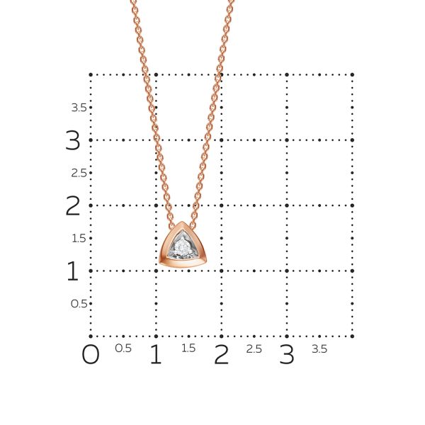 Колье с бриллиантом 0.055 карат из красного золота 64621