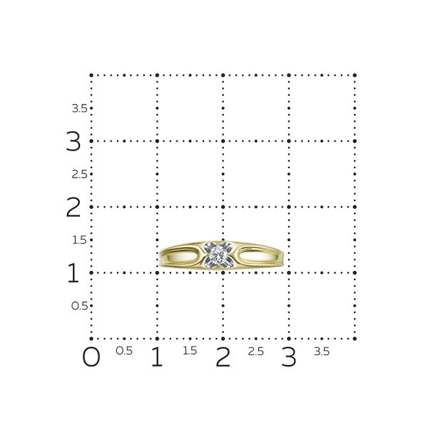 Кольцо с бриллиантом 0.1 карат из лимонного золота 95027