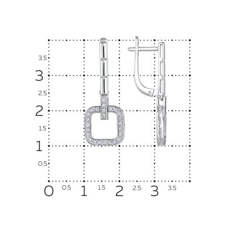 Серьги с 50 бриллиантами 0.35 карат из белого золота 138856