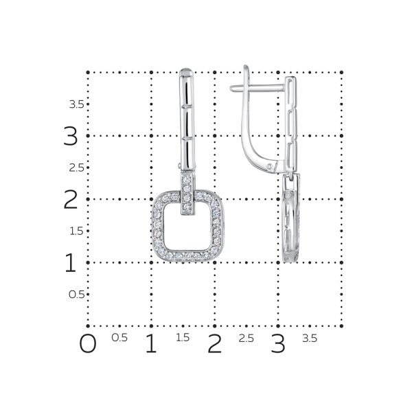 Серьги с 50 бриллиантами 0.35 карат из белого золота 138856