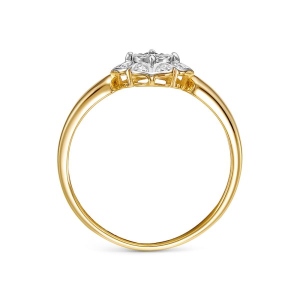 Кольцо с 9 бриллиантами из лимонного золота 144121