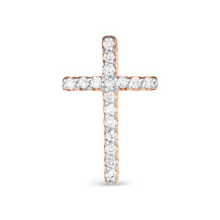Декоративный крест с 17 бриллиантами 0.068 карат из красного золота 74807