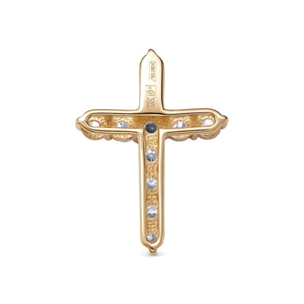Декоративный крест с 11 бриллиантами 0.88 карат из красного золота 77715