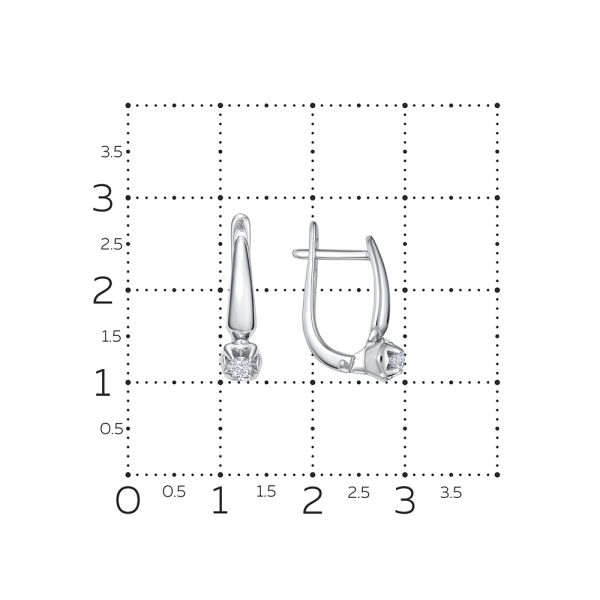 Серьги с бриллиантами 0.123 карат из белого золота 136358