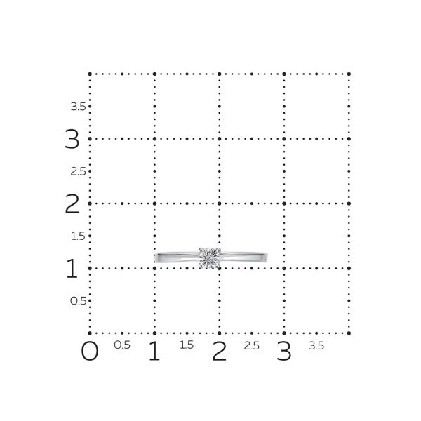 Кольцо с бриллиантом 0.007 карат из белого золота 142519