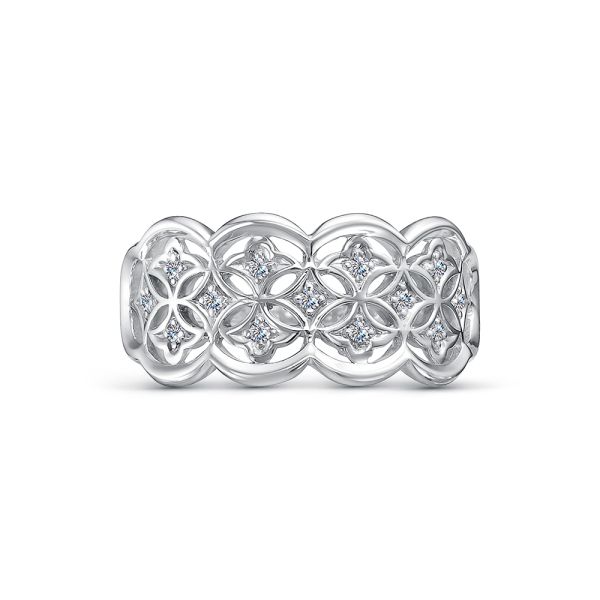 Кольцо с 13 бриллиантами 0.091 карат из белого золота 141975