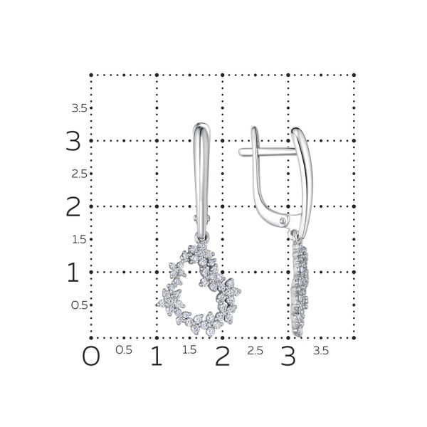 Серьги с 92 бриллиантами из белого золота 138881