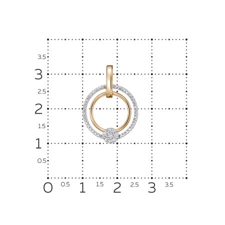 Подвеска с 52 бриллиантами из красного золота 140844