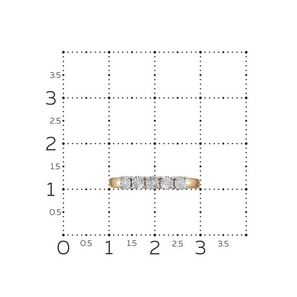 Кольцо с 5 бриллиантами 0.025 карат из красного золота 143619