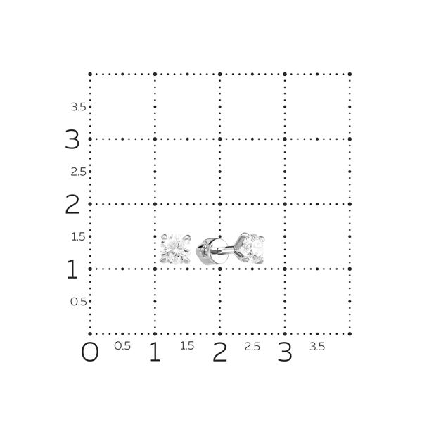 Серьги-пусеты с бриллиантами 1.06 карат из белого золота 72883